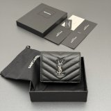 Saint Laurent MATELASSE compact zip around wallet
