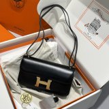 Mirror Hermes handmade Stiching Constance Elan Bag 24cm