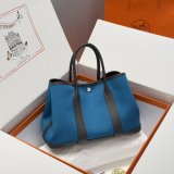 Top Hermes human handmade stiching Garden Party Bag 30cm