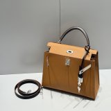 Top Hermes human handmade stiching bag Hass Epsom leather 25cm
