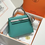 Top Hermes human handmade stiching bag Hass Epsom leather 25cm