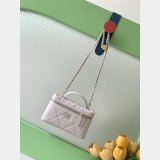 Best AP4936 Grained Shiny Calfskin Vanity Bag