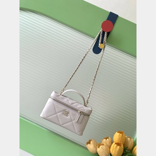 Best AP4936 Grained Shiny Calfskin Vanity Bag