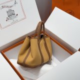 Luxury Hermes human handmade stiching Garden Party Bag 30cm