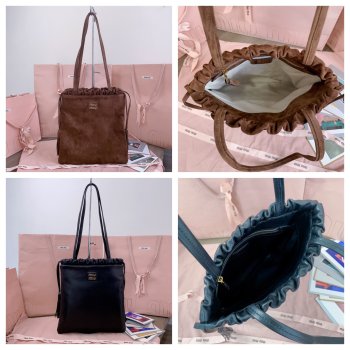 MIU MIU Women Joie Bag Suede Brown tote