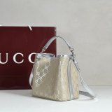 Designer Gucci 815118 GG Emblem Small Bucket Bag