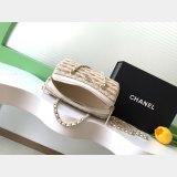 Top Clutch With Chain AP4986 Printed Fabric & Gold-tone Metal Bag