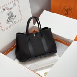 Top Hermes human handmade stiching Garden Party Bag 30cm