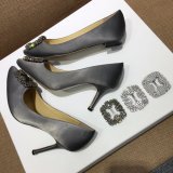 Best Manolo Blahnik HANGISI Satin Jewel Buckle Pumps