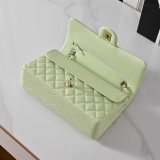 Top Quality CC 25cm Flap Handbags Caviar leather