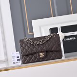 Top Quality CC 25cm Flap Handbags Caviar leather