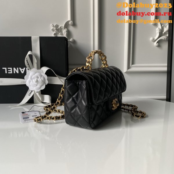 Top Mini Flap Quality AS5813 Black Bag