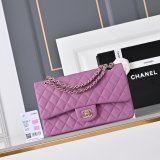 Top Quality CC 25cm Flap Handbags Caviar leather