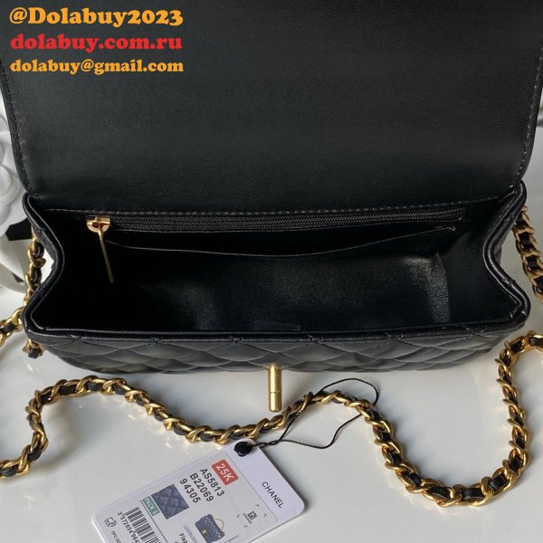 Top Mini Flap Quality AS5813 Black Bag