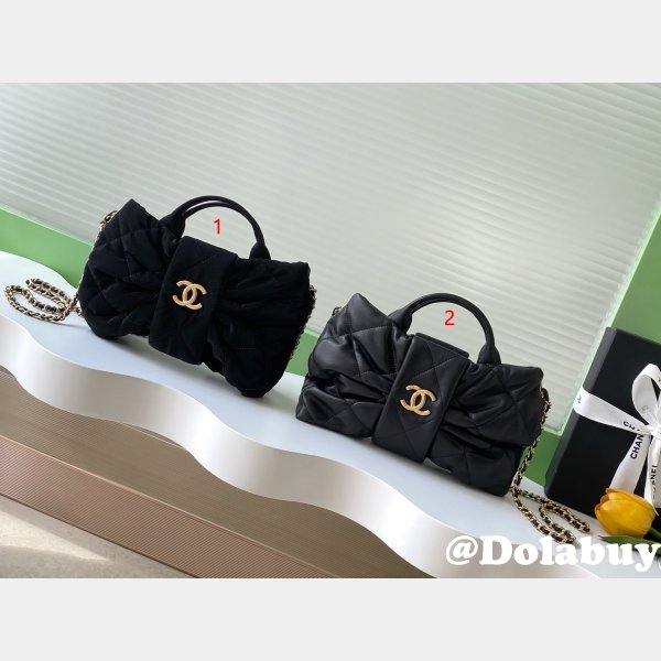 7 Star Mini Bow Velvet-effect Nylon Shopping AS5849 Bag