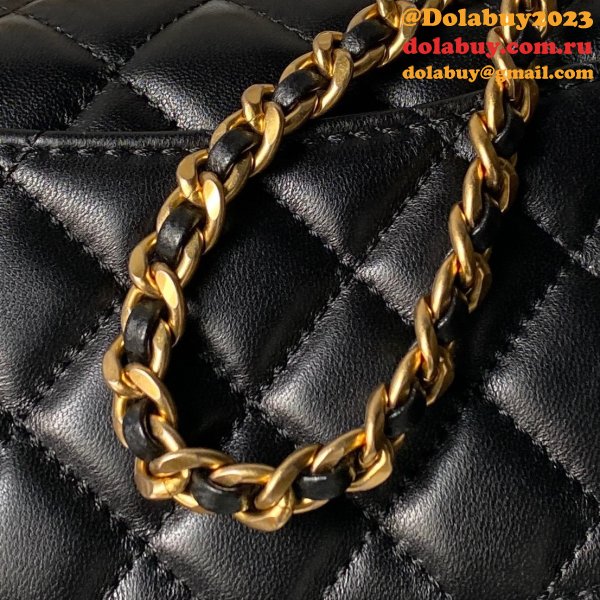 Top Mini Flap Quality AS5813 Black Bag