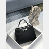 Luxury Hermes human handmade stiching kelly box bag 25/28cm
