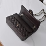 Top Quality CC 25cm Flap Handbags Caviar leather