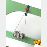 Top Clutch With Chain AP4986 Printed Fabric & Gold-tone Metal Bag