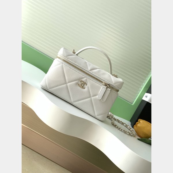 Best AP4936 Grained Shiny Calfskin Vanity Bag
