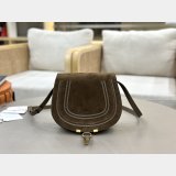 Marcie saddle bag in suede leather