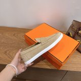 Hermes Job loafer women and Men suede shoes