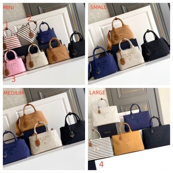 Prada Jardiniere cotton canvas handbag