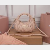 MIU MIU Wander matelasse nappa leather hobo mini-bag