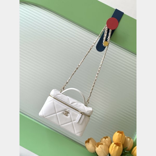 Best AP4936 Grained Shiny Calfskin Vanity Bag