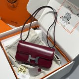Mirror Hermes handmade Stiching Constance Elan Bag 24cm