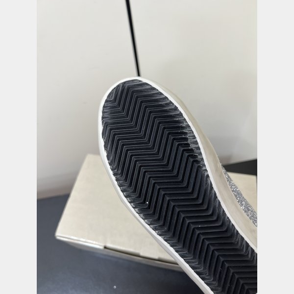 Women Super-Star in silver glitter with ice-gray suede star