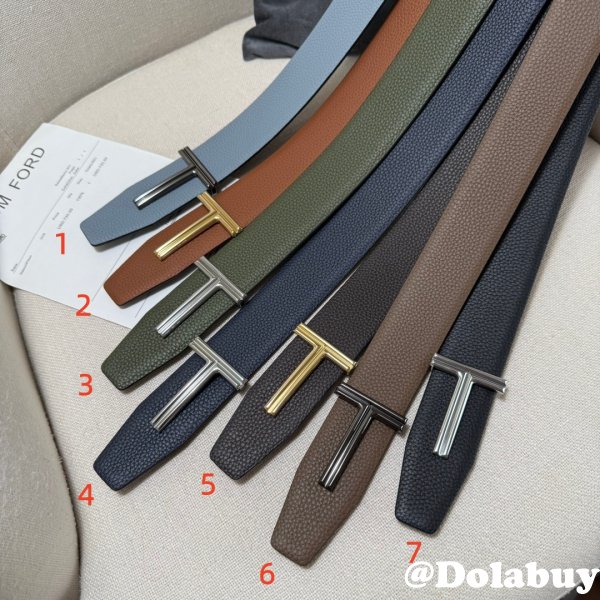 TOM FORD Leather Reversible T Belt 38mm