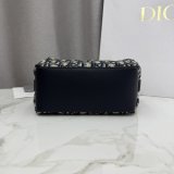 Christian Dior Bow Pouch Blue Dior Oblique Jacquard Fabric 2833 Bag