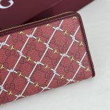 Gucci Printed GG Zip Around Wallet 854234 Red