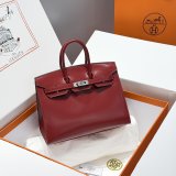 7 Star Hermes Birkin handmade Stiching Handbags Box Calf 25CM