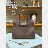 Hermes birkin 30cm calf Leather ostrich Vein bag