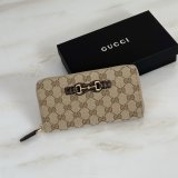 Gucci Web Trademark Zip-Around Wallet A00770/A006YS Horsebit