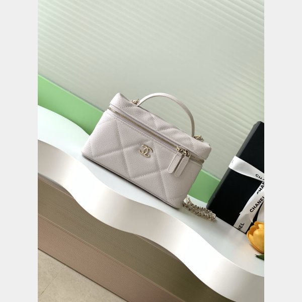 Best AP4936 Grained Shiny Calfskin Vanity Bag