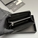 CASSANDRE MATELASSE ZIP AROUND WALLET IN GRAIN LEATHER