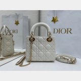 Dior Or Mini Lady Dior Bag with Chain