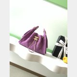 Best CC AS5631 25 Hobo Metallic Grained Calfskin Bag