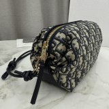 Christian Dior Bow Pouch Blue Dior Oblique Jacquard Fabric 2833 Bag