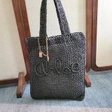 CHLOE Summer Banana tote bag in raffia