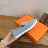 Hermes Job loafer women and Men suede shoes