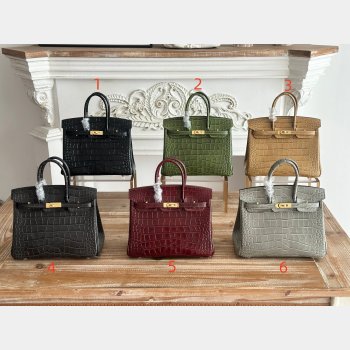 Luxury Hermes 25CM Croco Vein birkin Bag