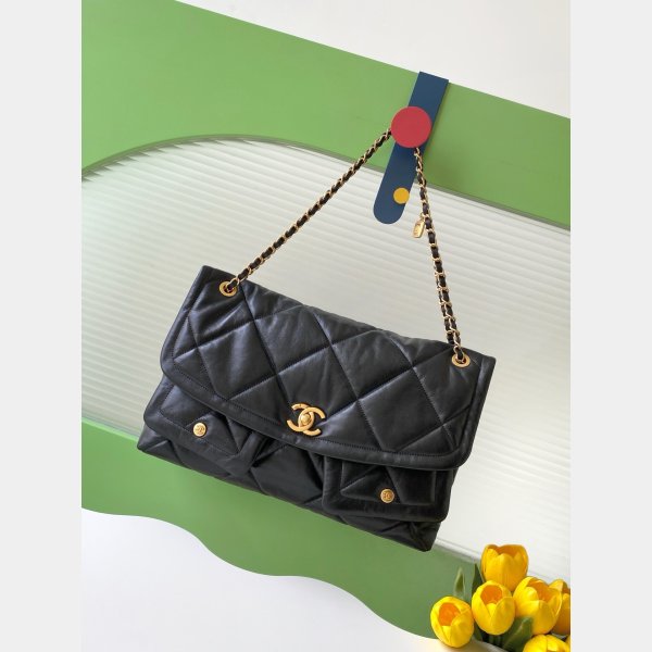 Top Quality Maxi Flapbag Black AS5727 Bag