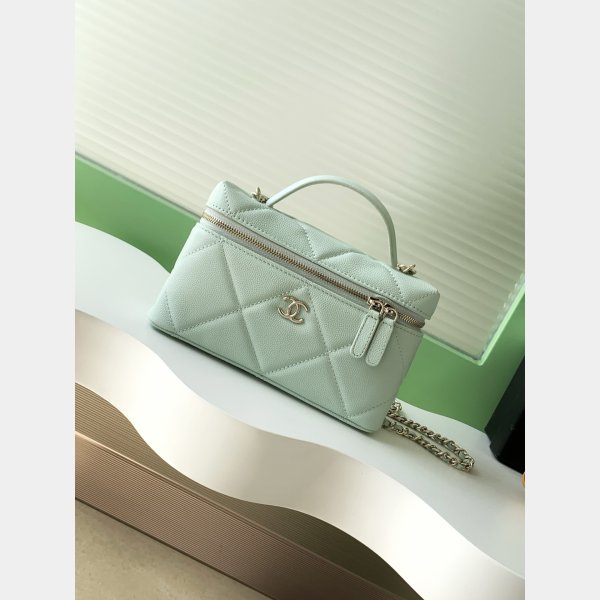 Best AP4936 Grained Shiny Calfskin Vanity Bag