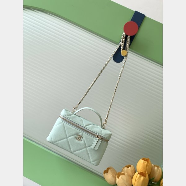 Best AP4936 Grained Shiny Calfskin Vanity Bag