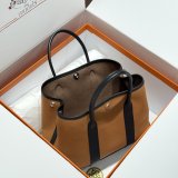 Top Hermes human handmade stiching Garden Party Bag 30cm