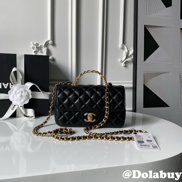 Top Mini Flap Quality AS5813 Black Bag